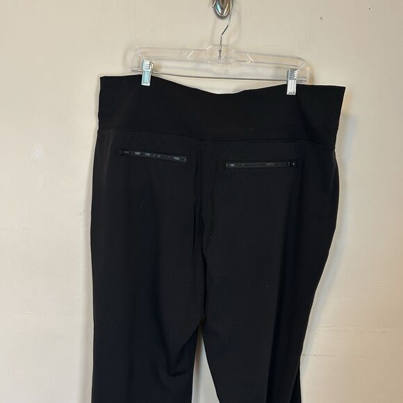 Athleta Venice Flare Pants Black High Rise Pull‎ On Slit 1X - Wear on thigh - Picture 3 of 10